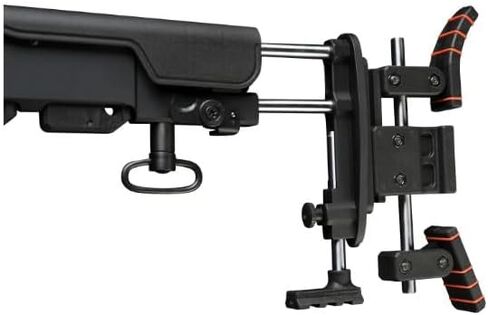 Hatsan TacBoss .25 Cal 905 FPS 37 FPE 14-Shot PCP بندقية هوائية سوداء، حركة رافعة جانبية، أسطوانة هواء 580cc، أجهزة قياس ضغط مزدوجة، تقنية QE مع Wearable4U 150x .25cal كريات ومنظار مع حزمة حوامل in Saudi Arabia