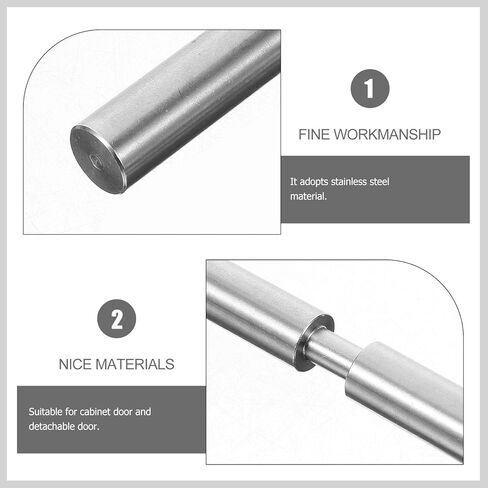 304 Stainless Metal Weldable Barrel Door Hinges Cylindrical Metal Attach-on Hinges 16mm X 100mm for Cabinet Doors, Gates, Trailers with Detachable Pin, Heavy-Duty Industrial in Kuwait