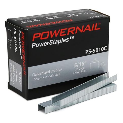 Powernail PS5010C 20 قياس 1/2 بوصة تاج 5/16 بوصة طول نقطة إزميل دبابيس مجلفنة مجمعة (صندوق مكون من 5000) in Kuwait