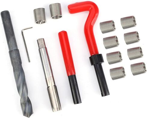 Brrnoo Thread Inserts, 15 Pcs, M14x1.5 Female Thread Repairing Accessory, Efficient Rethreading Kit, Thread Repair Sleeve, Tool for All Drill Helicoil Repair Kit Tasks in Saudi Arabia