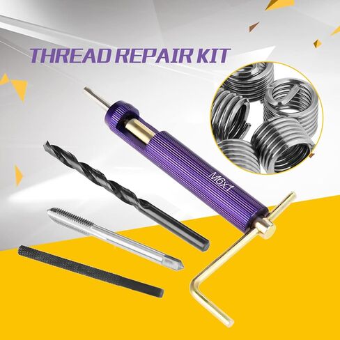 Wire Thread Insert Kit, M6 Stainless Steel Wire Thread Insert Combination Tool Set Thread Repair Kit for Soft Woods of Pine, Plywood, Fiberboard in Saudi Arabia