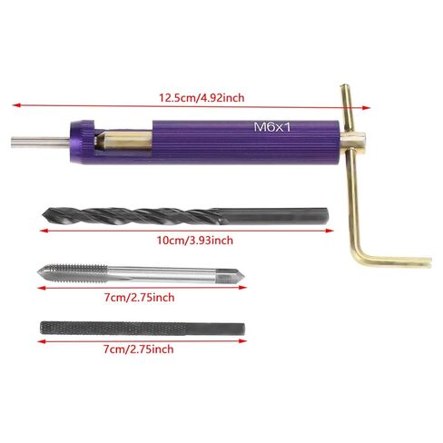 Wire Thread Insert Kit, M6 Stainless Steel Wire Thread Insert Combination Tool Set Thread Repair Kit for Soft Woods of Pine, Plywood, Fiberboard in Saudi Arabia