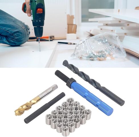 طقم إصلاح الخيوط المترية M10 x 1.5 x 2D، 24 قطعة من الفولاذ للمعادن الناعمة، قوة اتصال محسنة، امتصاص الاهتزاز، مضاد للارتخاء in Saudi Arabia