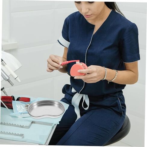 Cabilock Stainless Steel Dental Tray Curved Procedure Tray for Tooth Extraction Tool Organizer Lid and Handle Silver in Saudi Arabia