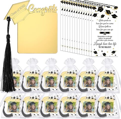 12 Sets Graduation Party Favors Class of 2024 Graduation Gifts Magnetic Graduation Cap Acrylic Picture Frame Mini Tassel Kit Graduation Cards Organza Bags College Seniors Grad (Royal Blue) in Saudi Arabia