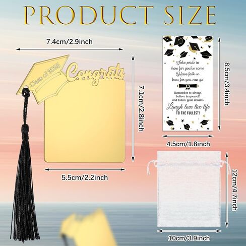 12 Sets Graduation Party Favors Class of 2024 Graduation Gifts Magnetic Graduation Cap Acrylic Picture Frame Mini Tassel Kit Graduation Cards Organza Bags College Seniors Grad (Royal Blue) in Saudi Arabia