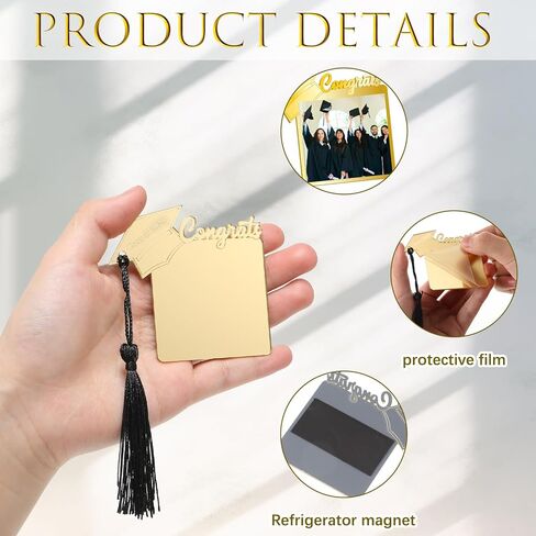 12 Sets Graduation Party Favors Class of 2024 Graduation Gifts Magnetic Graduation Cap Acrylic Picture Frame Mini Tassel Kit Graduation Cards Organza Bags College Seniors Grad (Royal Blue) in Saudi Arabia