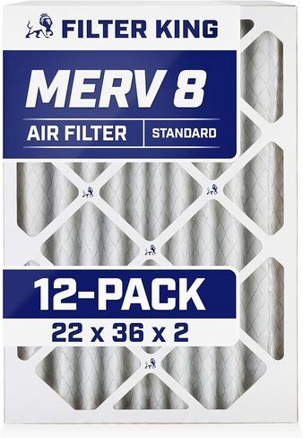 Filter King 20x20x1 Air Filter (MERV 8) (12-Pack) Dust & Allergy Control AC Furnace Filters, MADE IN USA, HVAC, Pleated, Electrostatic (Actual Size: 19.5 x 19.5 x .75) in Saudi Arabia