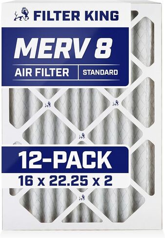 Filter King 20x20x1 Air Filter (MERV 8) (12-Pack) Dust & Allergy Control AC Furnace Filters, MADE IN USA, HVAC, Pleated, Electrostatic (Actual Size: 19.5 x 19.5 x .75) in Saudi Arabia