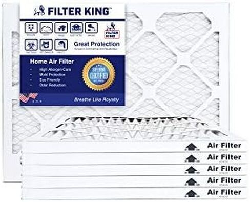 Filter King 20x20x1 Air Filter (MERV 8) (12-Pack) Dust & Allergy Control AC Furnace Filters, MADE IN USA, HVAC, Pleated, Electrostatic (Actual Size: 19.5 x 19.5 x .75) in Saudi Arabia