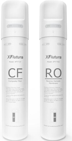 Y7/Y7P/Y7T Series 6-Month Replacement Cartridge Compatible with SimPure Y7, Y7P, Y7T, Y7P-BW, Y7P-W, Y7T-BW-A, Y7T-BW-C, Y7T-A, Y7T-C Series Water Filter, Pack of 2 Filters (1*CF, 1*RO) in Kuwait