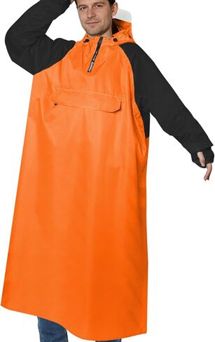 Hooded Rain Ponchos for Adults with Pocket & Zipper, Unisex Reusable Lightweight Raincoat Jacket for Hiking, Camping, Outdoor in Saudi Arabia