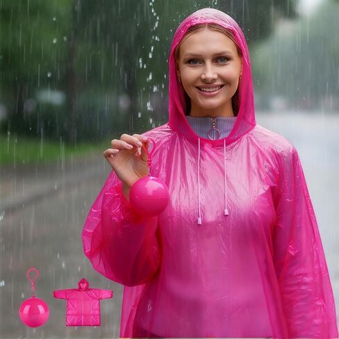 1Pcs Disposable Emergency Raincoat-Portable Waterproof Hood Raincoats,Rain Poncho Keychain Ball for Travel Concerts Outdoor in Saudi Arabia
