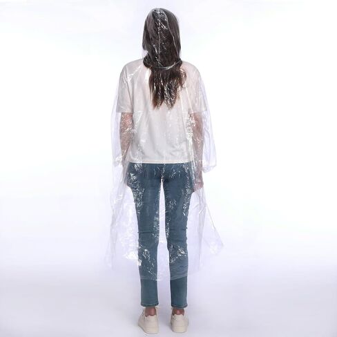 معاطف مطر للاستعمال مرة واحدة للبالغين - مجموعة معاطف مطر للطوارئ للنساء والرجال مع غطاء رأس برباط in Kuwait