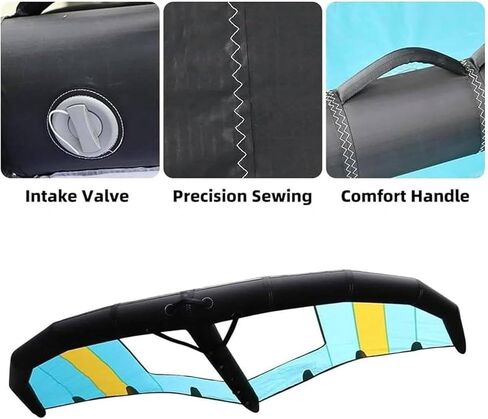Inflatable Surfing Wing Windsurfing Sail,Lightweight Stable Inflatable Kite Hydrofoil,Wind Surfing Surfboard and Sail,with Storage Bag Kiteboard,4m³ in Kuwait