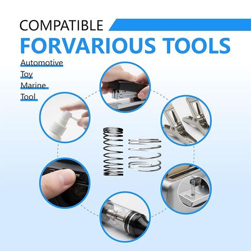 5 Pack Heavy-Duty Compression Springs, 1.6mm Wire × 25mm OD × 45mm Length, Strong Stainless Steel Springs for Machinery, Equipment, Industrial Repair in Kuwait