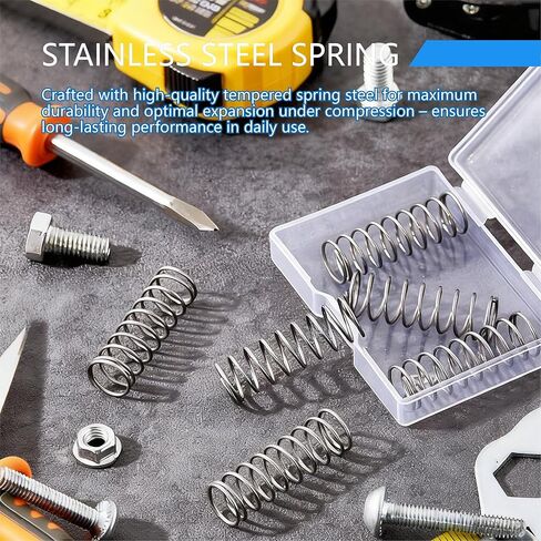 5 Pack Heavy-Duty Compression Springs, 1.6mm Wire × 25mm OD × 45mm Length, Strong Stainless Steel Springs for Machinery, Equipment, Industrial Repair in Kuwait