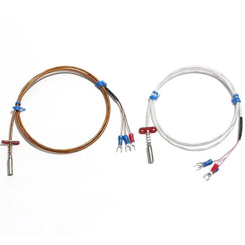 PT100 لوحة من نوع نهاية الوجه المقاومة الحرارية WZPM-201 مستشعر درجة الحرارة سلك PTFE 1 قطعة (سلك فضي 4 متر) in Kuwait