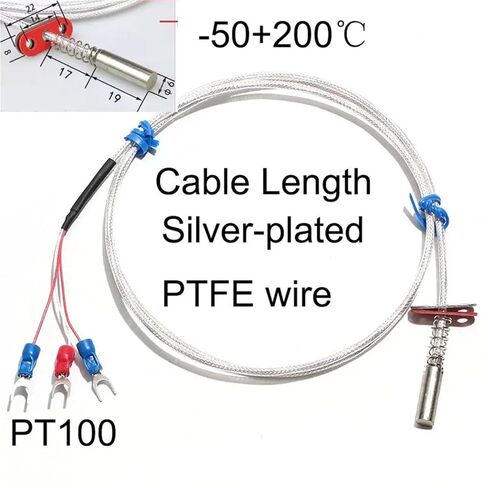 PT100 لوحة من نوع نهاية الوجه المقاومة الحرارية WZPM-201 مستشعر درجة الحرارة سلك PTFE 1 قطعة (سلك فضي 4 متر) in Kuwait