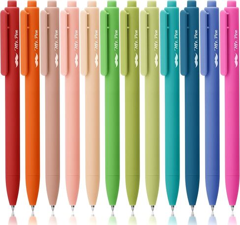 Mr. Pen- Retractable Gel Pens for Journaling, 12 Pack, Assorted Color Ink(Sweet Haze), Fast Dry, Colorful & Soft grip Barrels, Smooth Writing, 0.5mm Fine Point Aesthetic Pens in Kuwait