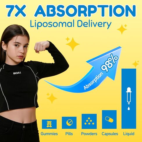 قطرات سائلة ليبوسومال إل-ليسين 1000 مجم للأطفال والكبار، مكمل ليسين مع الكالسيوم، غابا، فيتامين د3، ك، ك2، دعم المناعة والكولاجين، صحة الجلد والشفاه - 2 أونصة سائلة in Kuwait