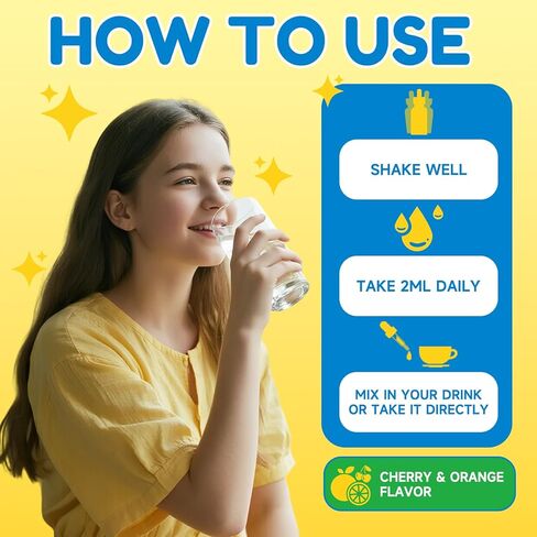 قطرات سائلة ليبوسومال إل-ليسين 1000 مجم للأطفال والكبار، مكمل ليسين مع الكالسيوم، غابا، فيتامين د3، ك، ك2، دعم المناعة والكولاجين، صحة الجلد والشفاه - 2 أونصة سائلة in Kuwait