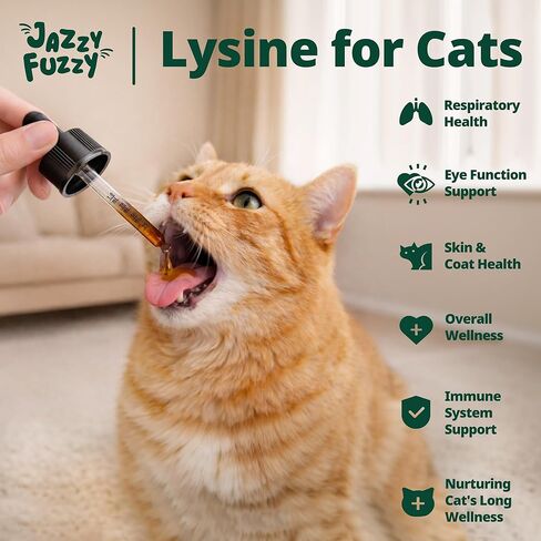 مكمل إل-ليسين للقطط، سائل بنكهة الدجاج، ليسين لدعم مناعة القطط والأنف والجهاز التنفسي، يدعم صحة العين، قطرات ليسين للقطط مع توراين وفيتامينات ب، 60 مل in Kuwait