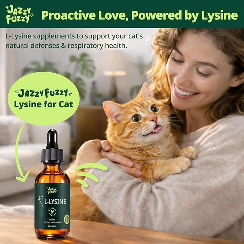 مكمل إل-ليسين للقطط، سائل بنكهة الدجاج، ليسين لدعم مناعة القطط والأنف والجهاز التنفسي، يدعم صحة العين، قطرات ليسين للقطط مع توراين وفيتامينات ب، 60 مل in Kuwait
