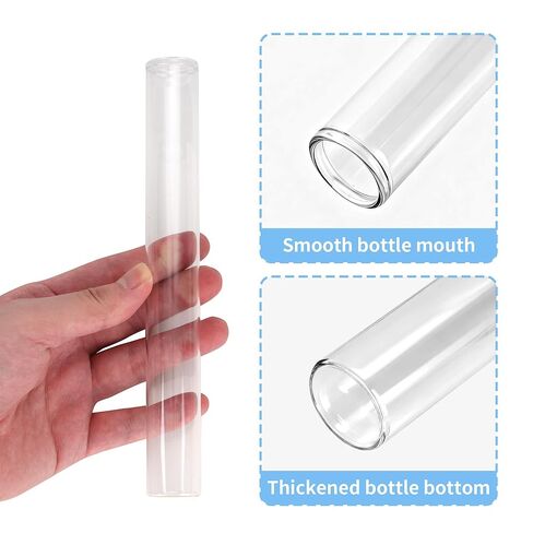 24 Pcs Glass Test Tubes with Cork, 80ml Clear Test Tubes with Tube Rack, 25 x 200mm Glass Lab Tube for Plants, Decorations, Experiments in Kuwait