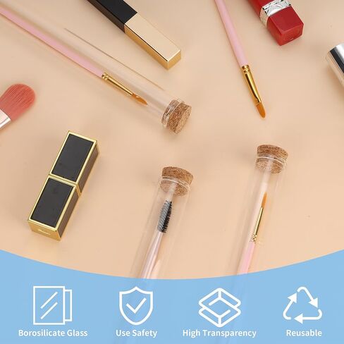 24 Pcs Glass Test Tubes with Cork, 80ml Clear Test Tubes with Tube Rack, 25 x 200mm Glass Lab Tube for Plants, Decorations, Experiments in Kuwait