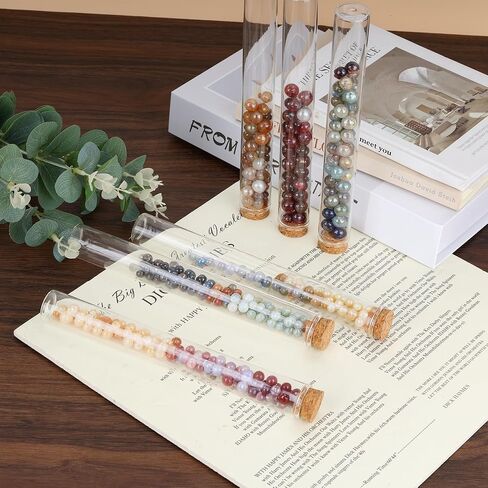 24 Pcs Glass Test Tubes with Cork, 80ml Clear Test Tubes with Tube Rack, 25 x 200mm Glass Lab Tube for Plants, Decorations, Experiments in Kuwait