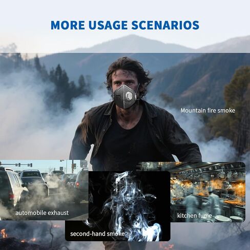 أقنعة الوجه benehal NIOSH-APPROVED P95 10 عبوات، طبقة كربون لتقليل الرائحة، تتميز بصمام الزفير، وسائط ترشيح متقدمة لسهولة التنفس، مريحة in Kuwait