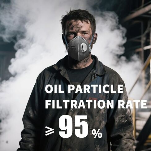 أقنعة الوجه benehal NIOSH-APPROVED P95 10 عبوات، طبقة كربون لتقليل الرائحة، تتميز بصمام الزفير، وسائط ترشيح متقدمة لسهولة التنفس، مريحة in Kuwait