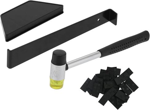Floor Installation Tools Kit Complete Set with Rubber Hammer Spacers Tapping Block Pull Bar for Laminate Wood Flooring Home Decoration Black in Saudi Arabia