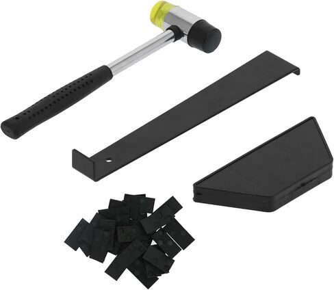 Floor Installation Tools Kit Complete Set with Rubber Hammer Spacers Tapping Block Pull Bar for Laminate Wood Flooring Home Decoration Black in Saudi Arabia