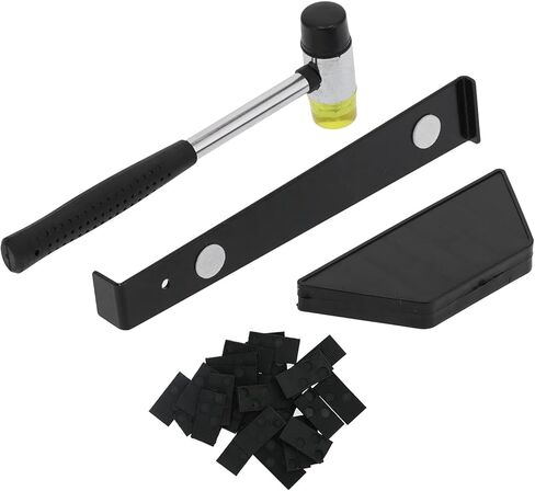 Floor Installation Tools Kit Complete Set with Rubber Hammer Spacers Tapping Block Pull Bar for Laminate Wood Flooring Home Decoration Black in Saudi Arabia