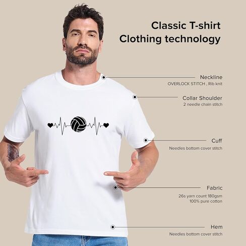 Volleyball Heartbeat Shirt Funny Heartbeat Volleyball Player Gift Ideas T-Shirt Men Women Volleyball Lover T-Shirt in Saudi Arabia