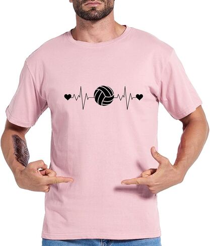 Volleyball Heartbeat Shirt Funny Heartbeat Volleyball Player Gift Ideas T-Shirt Men Women Volleyball Lover T-Shirt in Saudi Arabia