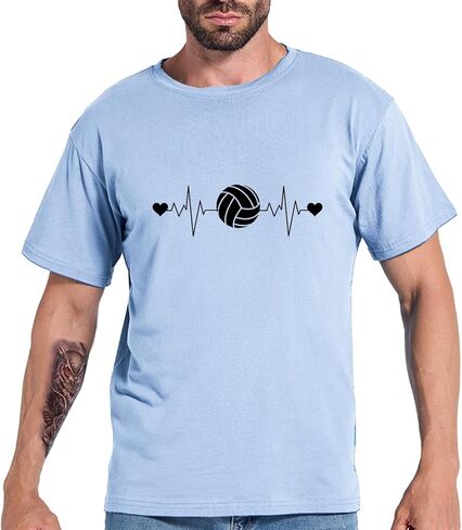 Volleyball Heartbeat Shirt Funny Heartbeat Volleyball Player Gift Ideas T-Shirt Men Women Volleyball Lover T-Shirt in Saudi Arabia