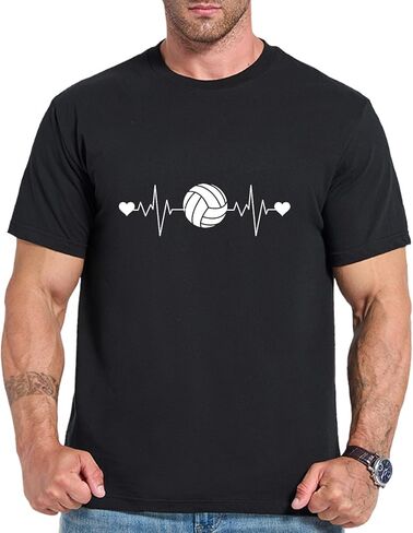 Volleyball Heartbeat Shirt Funny Heartbeat Volleyball Player Gift Ideas T-Shirt Men Women Volleyball Lover T-Shirt in Saudi Arabia