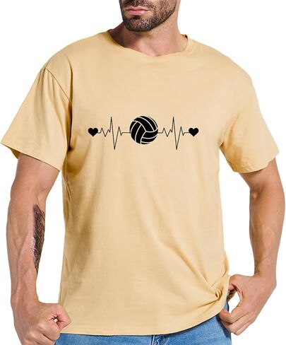 Volleyball Heartbeat Shirt Funny Heartbeat Volleyball Player Gift Ideas T-Shirt Men Women Volleyball Lover T-Shirt in Saudi Arabia