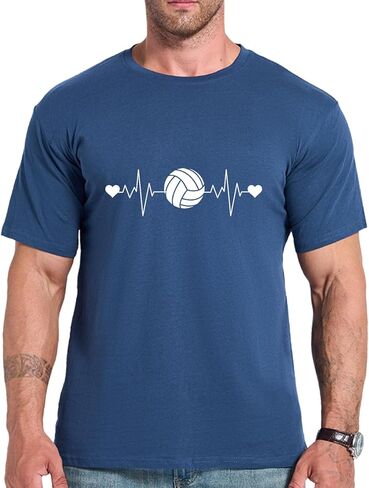 Volleyball Heartbeat Shirt Funny Heartbeat Volleyball Player Gift Ideas T-Shirt Men Women Volleyball Lover T-Shirt in Saudi Arabia
