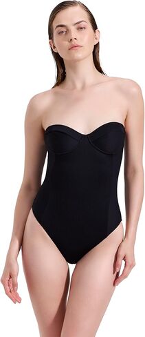 Gottex Luma Emanuelle Bandeau One Piece -Textured Ribbed Fabric, Adjustable Removable Straps, Front & Back Lining in Saudi Arabia