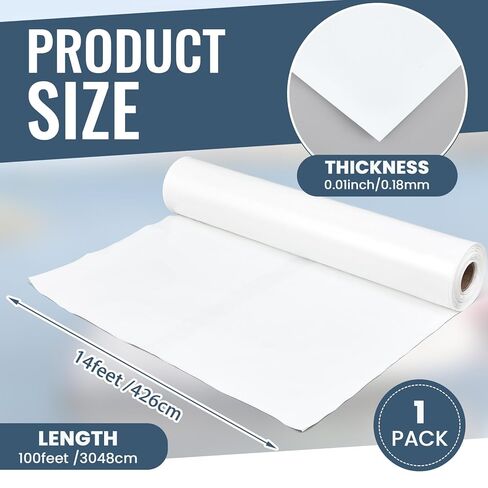 Geyoga 14' x 100' White Boat Shrink Film 7 Mil Thick Polyethylene Plastic Shrink Wrap for Use with Heat Gun Ldpe Marine Wrap Boat Film Plastic Sheeting for Protection and Storage in Saudi Arabia