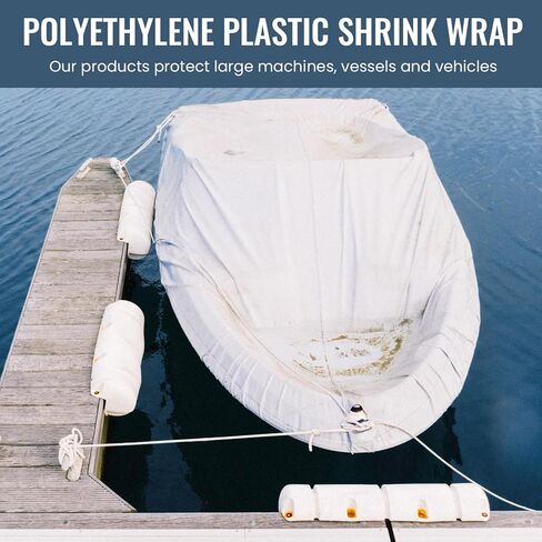 Geyoga 14' x 100' White Boat Shrink Film 7 Mil Thick Polyethylene Plastic Shrink Wrap for Use with Heat Gun Ldpe Marine Wrap Boat Film Plastic Sheeting for Protection and Storage in Saudi Arabia