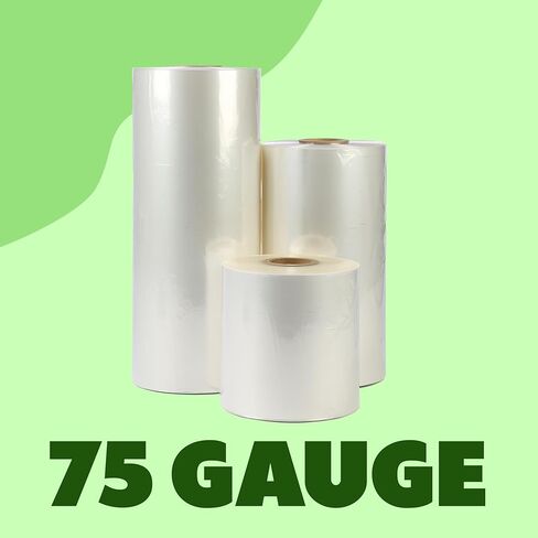 The Boxery Shrink Wrap Film 12" x 42000" (3500’) Heat Wrap POF Centerfold - Polyolefin 75 Gauge - Heavy Duty Grade Heat Shrinkable Film for Packaging - Small Business, Toys, Books, and Much More. in Saudi Arabia
