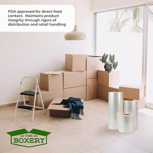 The Boxery Shrink Wrap Film 12" x 42000" (3500’) Heat Wrap POF Centerfold - Polyolefin 75 Gauge - Heavy Duty Grade Heat Shrinkable Film for Packaging - Small Business, Toys, Books, and Much More. in Saudi Arabia