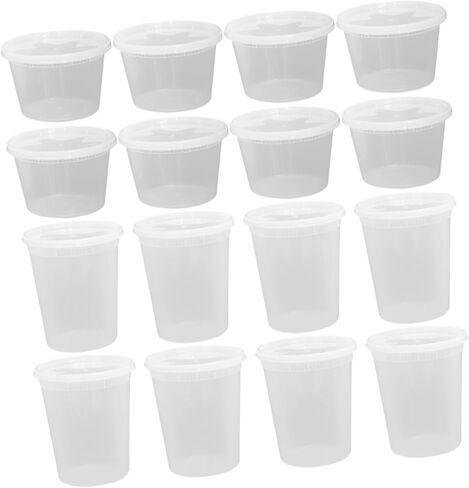 Homoyoyo 50pcs Disposable Soup Bowls with Lids 16oz and 32oz Hot and Cold Beverage Cups Oil-proof Food Containers for Takeout and Meal in Saudi Arabia