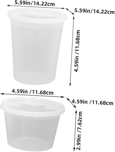 VANZACK 50pcs Disposable Food Bowls with Lids 16oz 32oz Food-grade Takeout Containers Leakproof for Hot Broth and Beverage To-go in Saudi Arabia