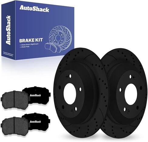Autoshack Rear Brake Kit Replacement for 2011-2016 Kia Sportage 2010-2015 Hyundai Tucson 2.0L 2.4L AWD Disc Brake Rotors with Ceramic Brake Pads 11.2" (284.0 mm) CBO413381157 in Saudi Arabia